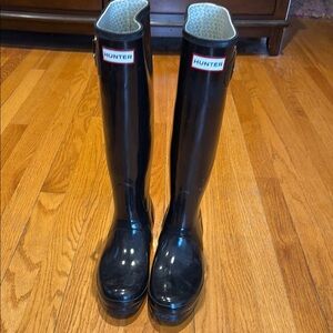Hunter Black Over the Knee Boots